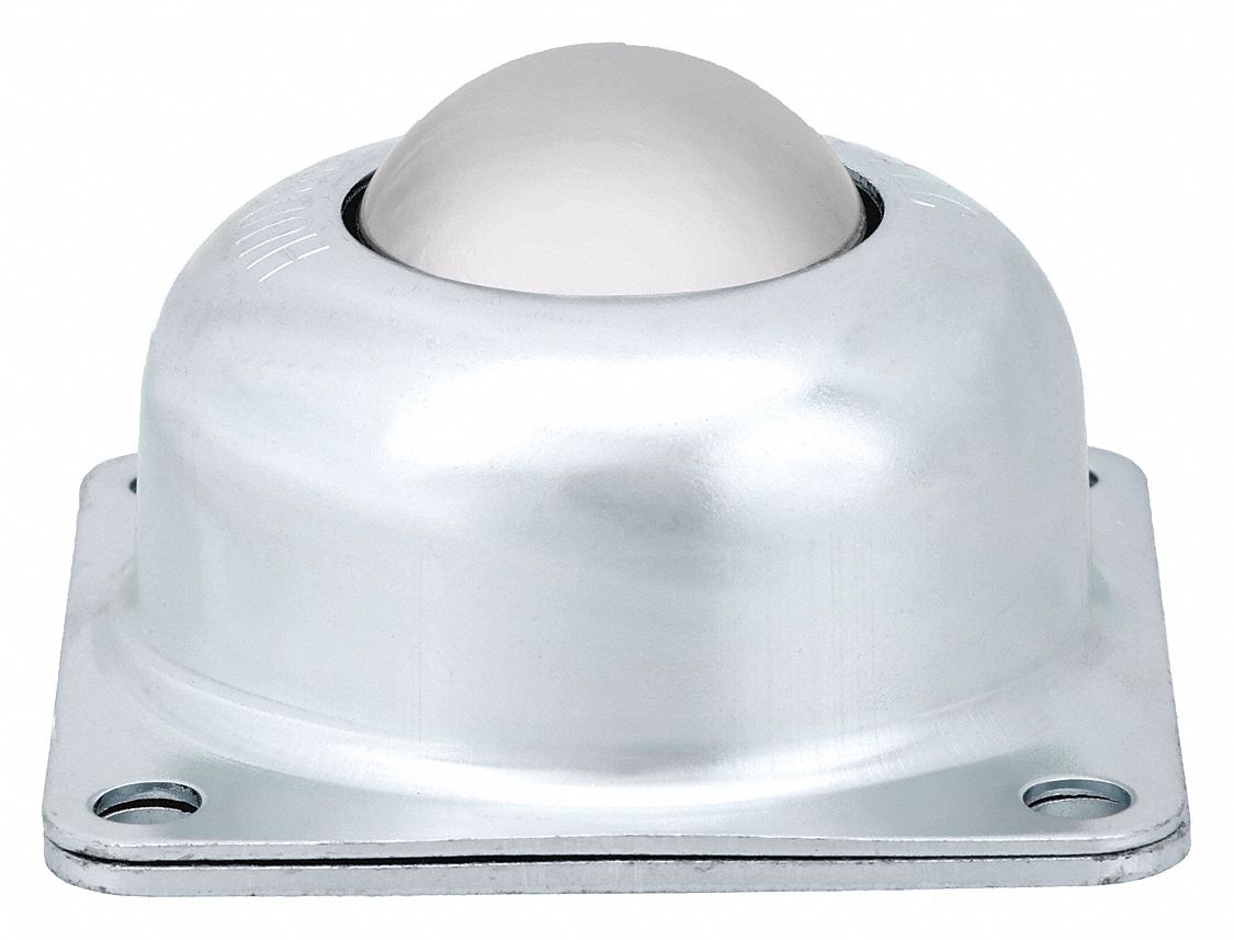 Ball Transfer: 1 1/2 in Ball Dia - Ball Transfer, 250 lb Ball Load Capacity, 1 13/16 in Projection