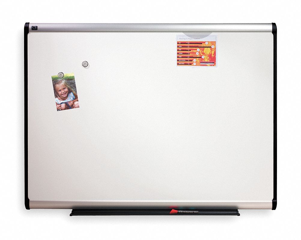 Gloss Dry Erase Board, 48 inH x 96 inW, White Grainger
