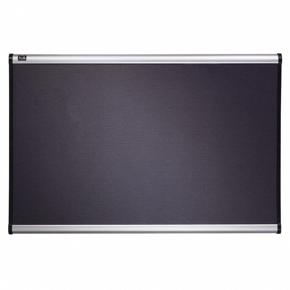 QUARTET Bulletin Board 36 in Ht, 48 in Wd, Gray, Silver, (2) Quick