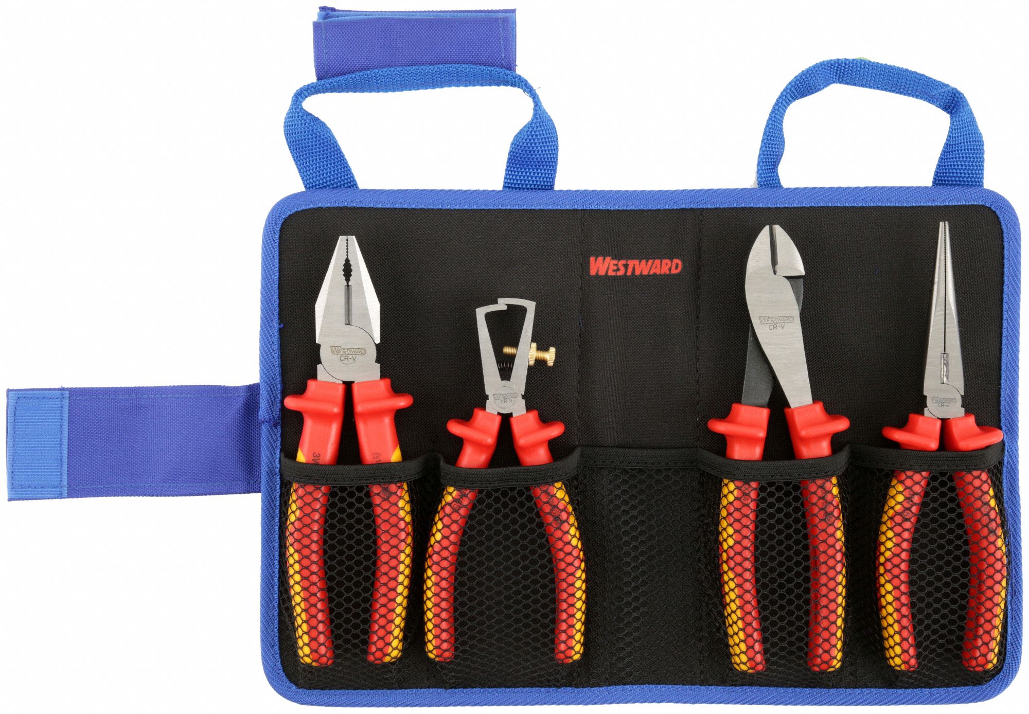 INSULATED PLIER SET, INSULATED, 4 PLIERS, STANDARD CUSHION GRIP, MANUAL, POUCH