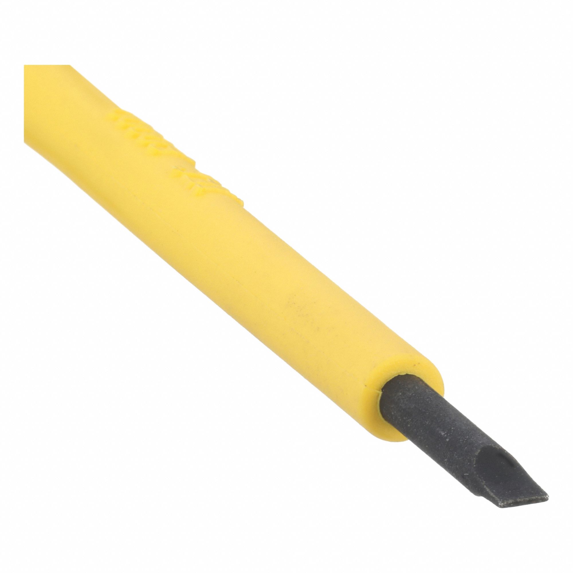 Insulated Slotted Screwdriver: 3/32 in Tip Size, Std Lg, 5 3/4 in Overall Lg, 3 in Shank Lg