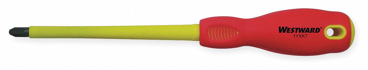 INSULATED PHILLIPS SCREWDRIVER, #3 TIP SIZE, 10 3/4 IN OVERALL L, 6 IN SHANK L
