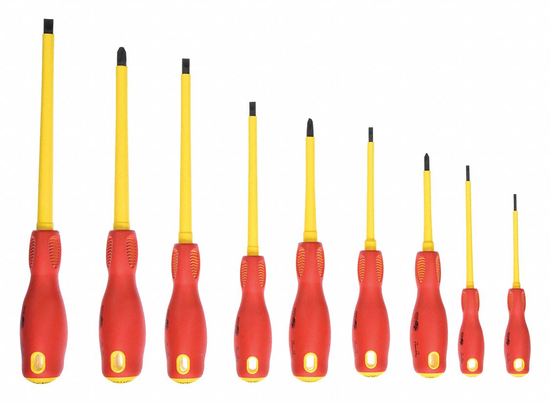 INSULATED COMBO SCREWDRIVER SET,9 P