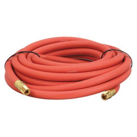 Rubber Air Hose, 3/8 inch x custom length, 1/4 in. MNPT Fittings