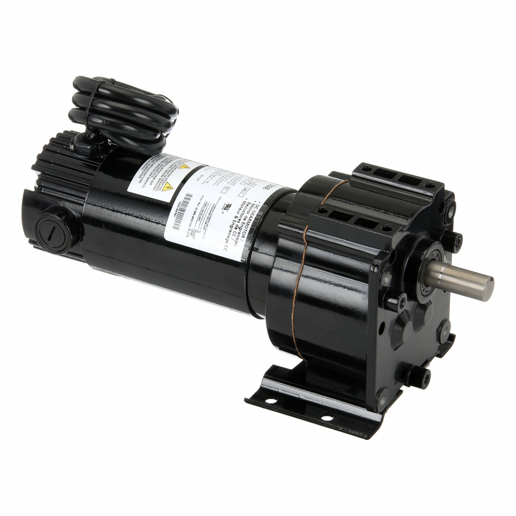 DC Gearmotor: Parallel, 12V DC, TENV, 64 RPM, 150 in-lb Max Torque, 4/25 hp Input Horsepower