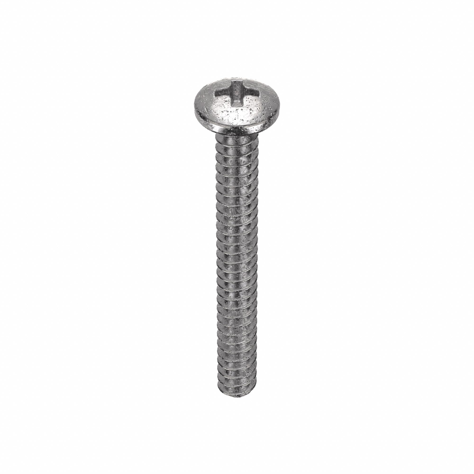 MACHINE SCREW, #2-56 THREAD, ¾ IN L, 18-8 SS, PLAIN FINISH, PAN, PHILLIPS, 100 PK