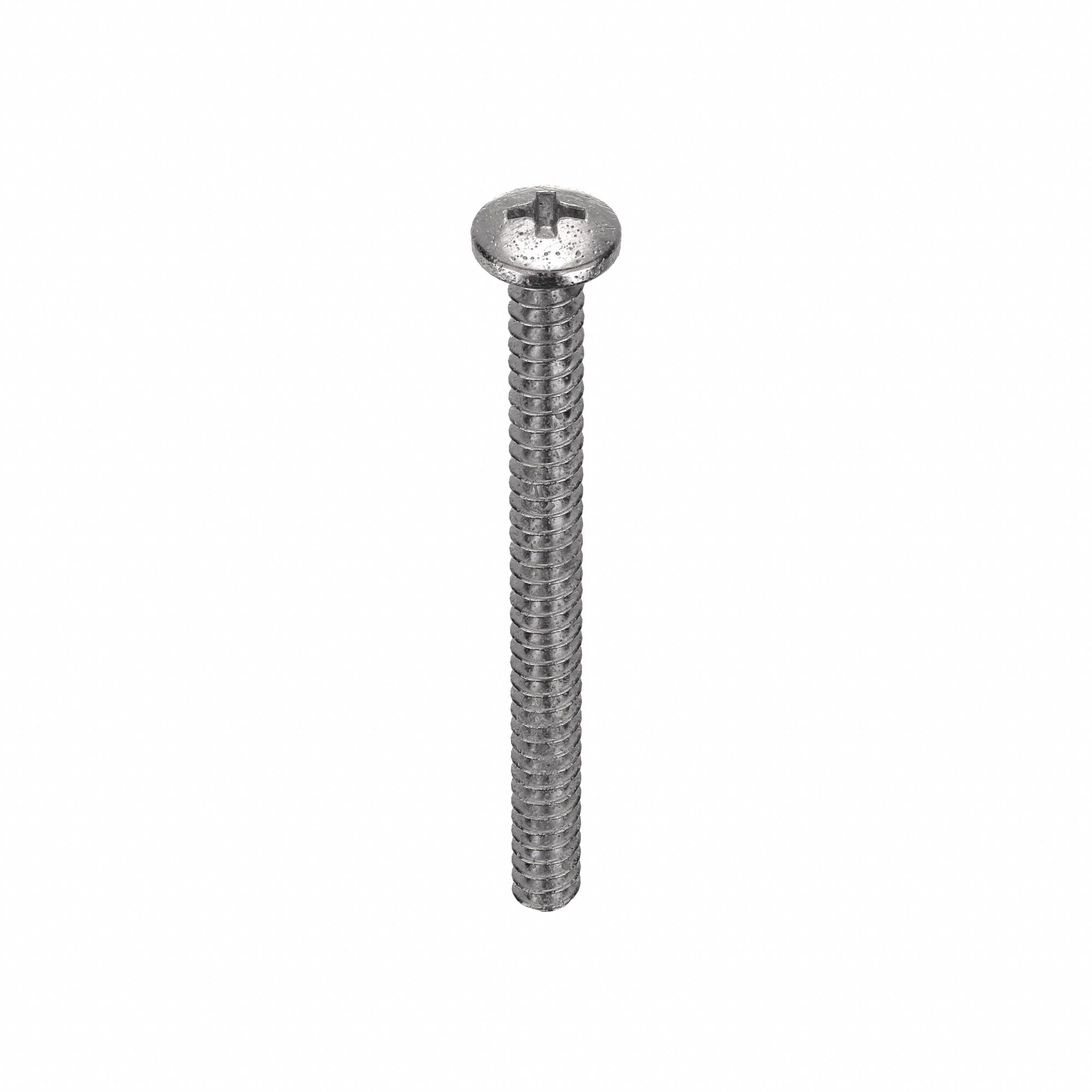 MACHINE SCREW, #2-56 THREAD, 1 IN L, 18-8 SS, PLAIN FINISH, PAN, PHILLIPS, INCH, 100 PK