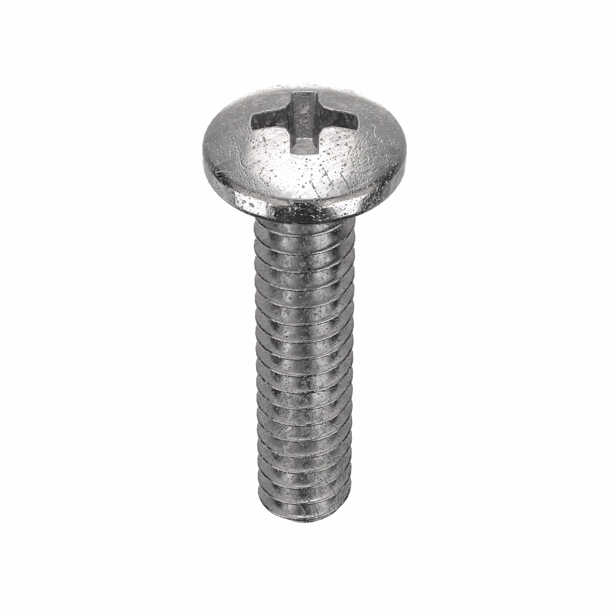 MACHINE SCREW, #4-40 THREAD, &frac12; IN L, 18-8 SS, PLAIN FINISH, PAN, PHILLIPS, 100 PK