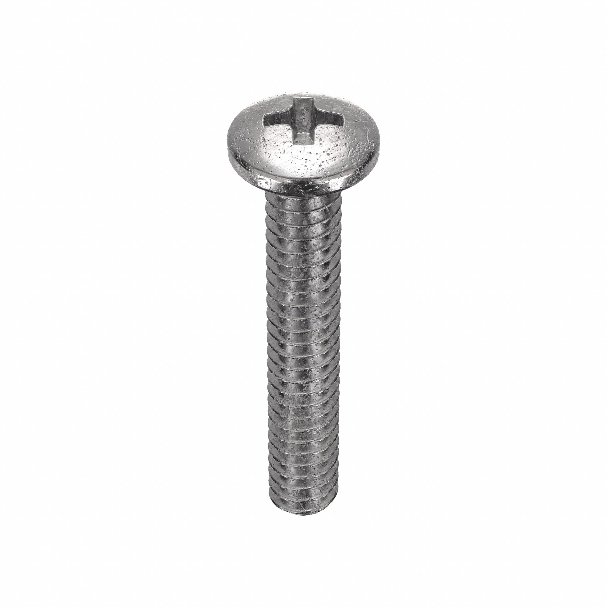 Machine Screw: #4-40 Thread Size, 11/16 in Lg, 18-8, Stainless Steel, Plain, Pan, Phillips, 100 PK