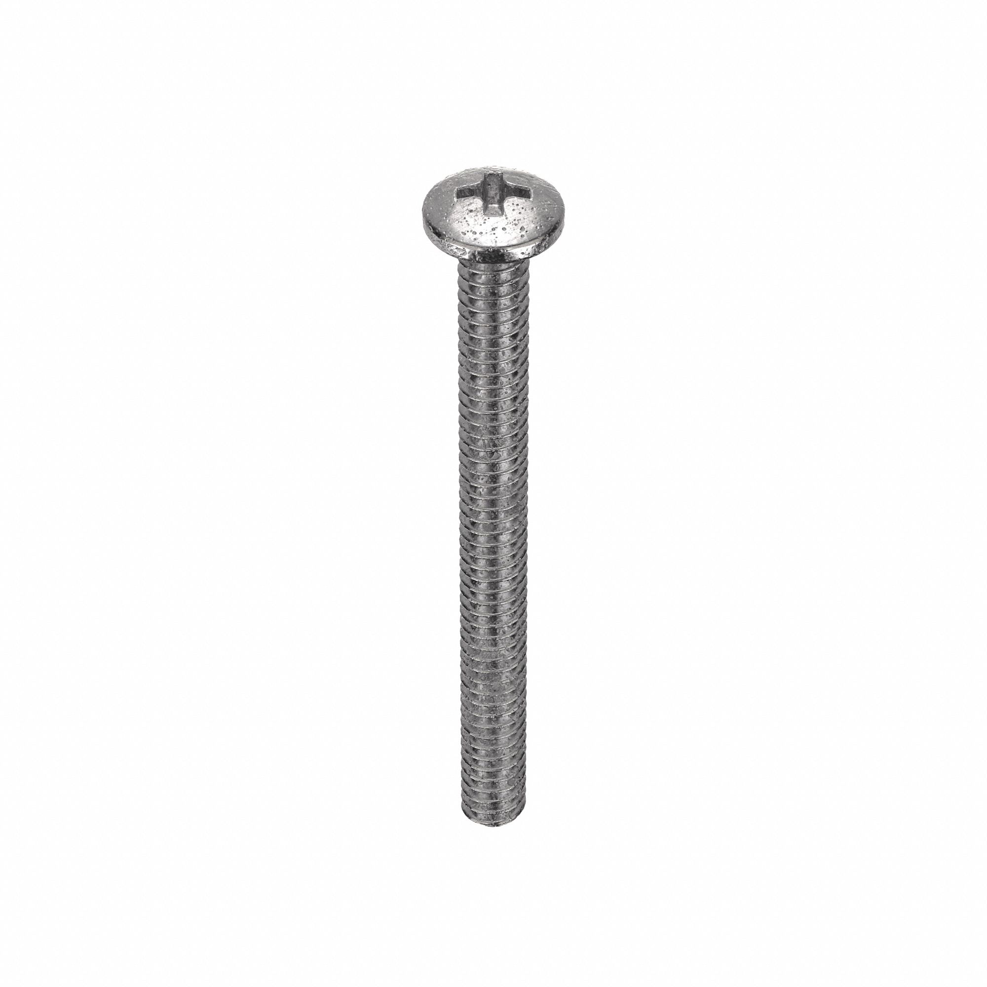 MACHINE SCREW, #4-40 THREAD, 1¼ IN L, 18-8 SS, PLAIN FINISH, PAN, PHILLIPS, 100 PK