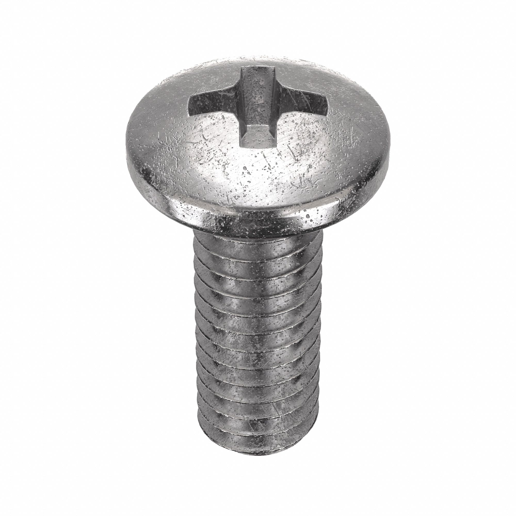 Machine Screw: #6-32 Thread Size, 3/8 in Lg, 18-8, Stainless Steel, Plain, Pan, Phillips, 100 PK