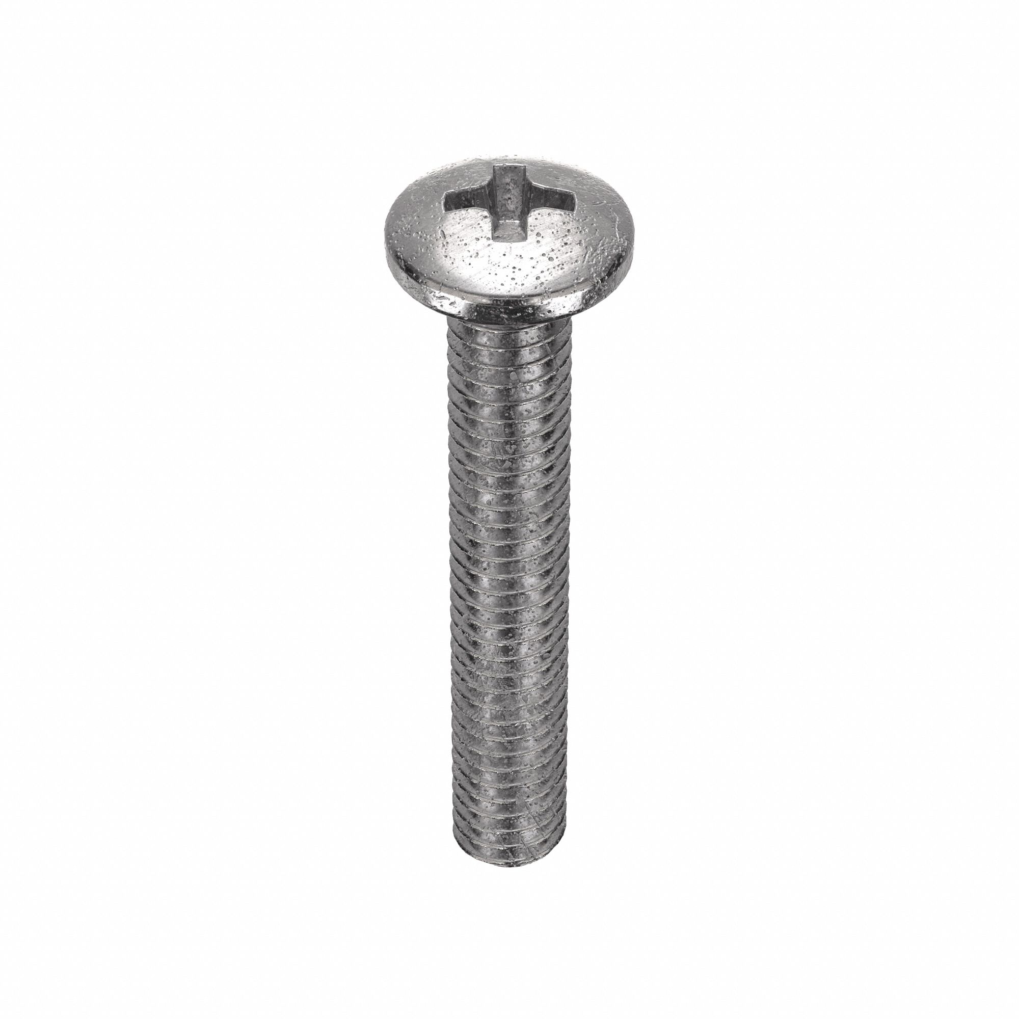 Machine Screw: #6-32 Thread Size, 7/8 in Lg, 18-8, Stainless Steel, Plain, Pan, Phillips, 100 PK