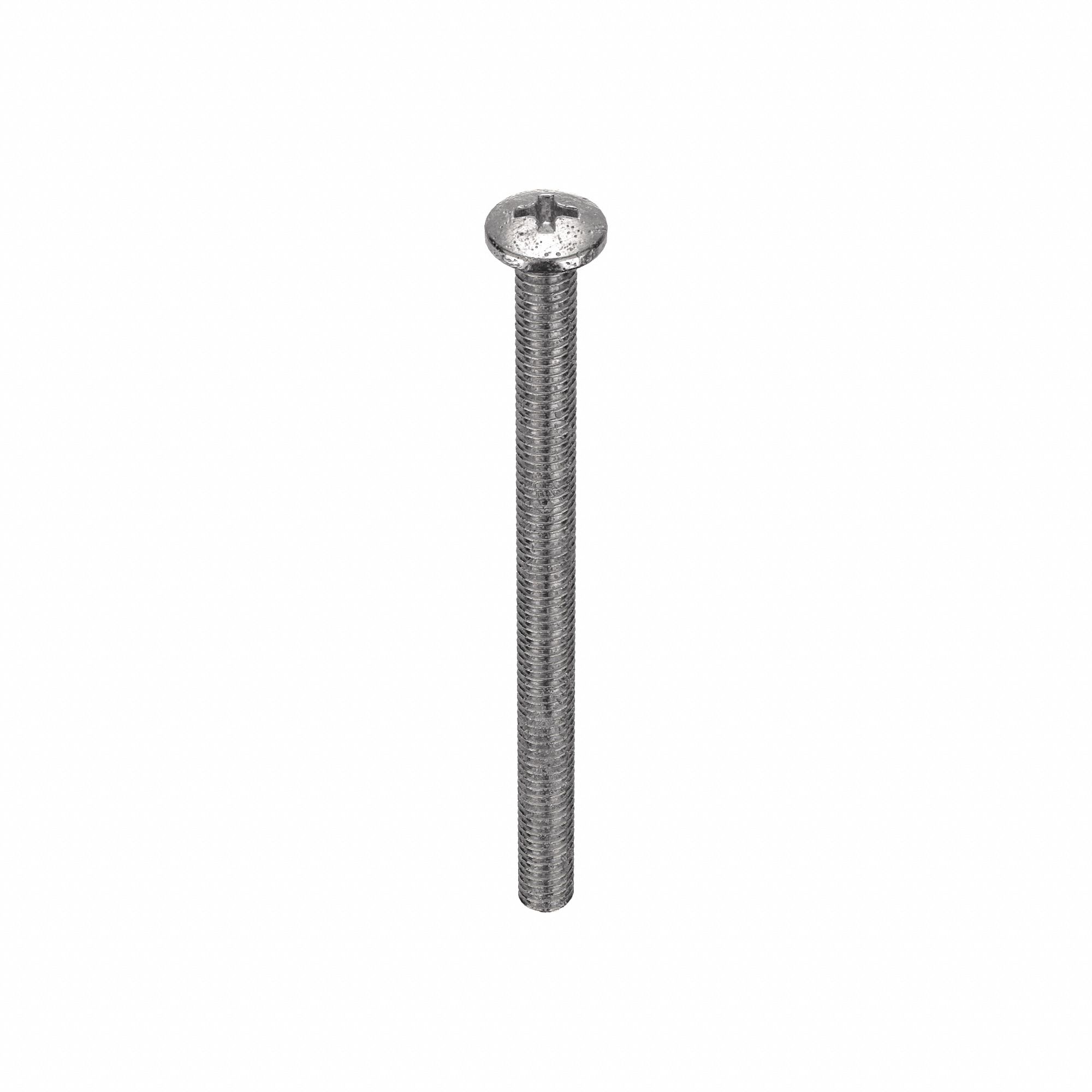 Machine Screw: #6-32 Thread Size, 2 in Lg, 18-8, Stainless Steel, Plain, Pan, Phillips, 100 PK