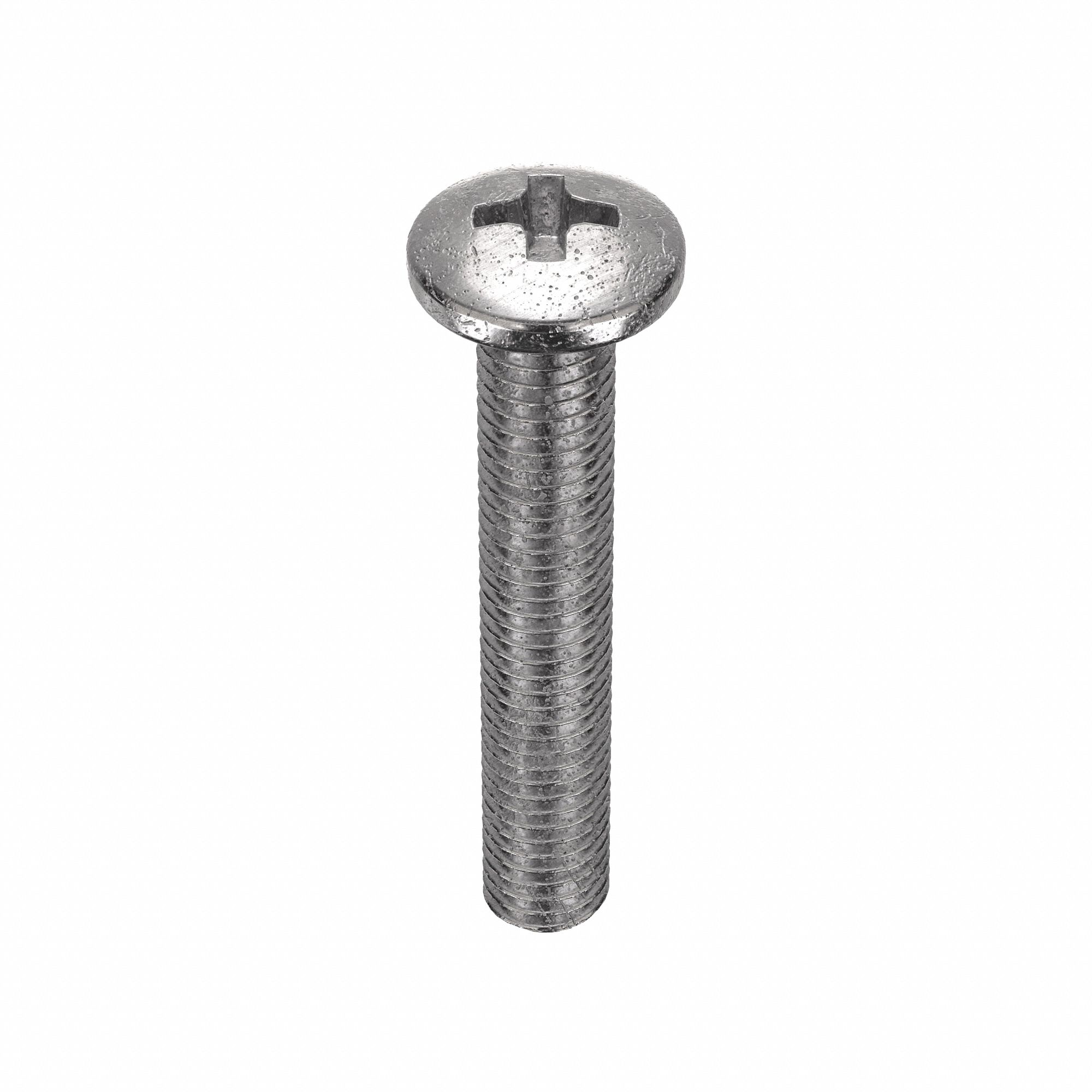 MACHINE SCREW, #8-32 THREAD, 1 IN L, 18-8 SS, PLAIN FINISH, PAN, PHILLIPS, INCH, 100 PK