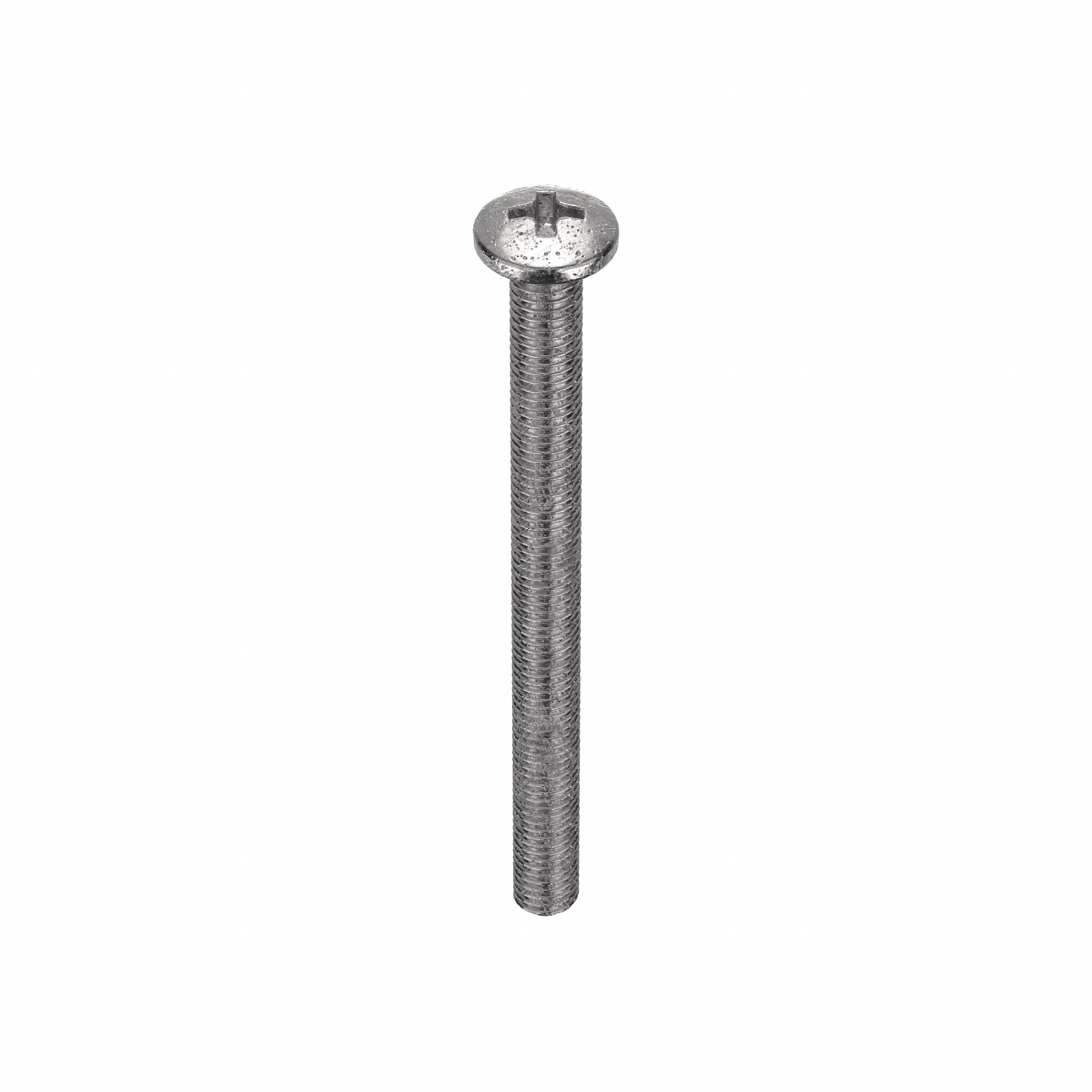Machine Screw: #8-32 Thread Size, 2 in Lg, 18-8, Stainless Steel, Plain, Pan, Phillips, 100 PK