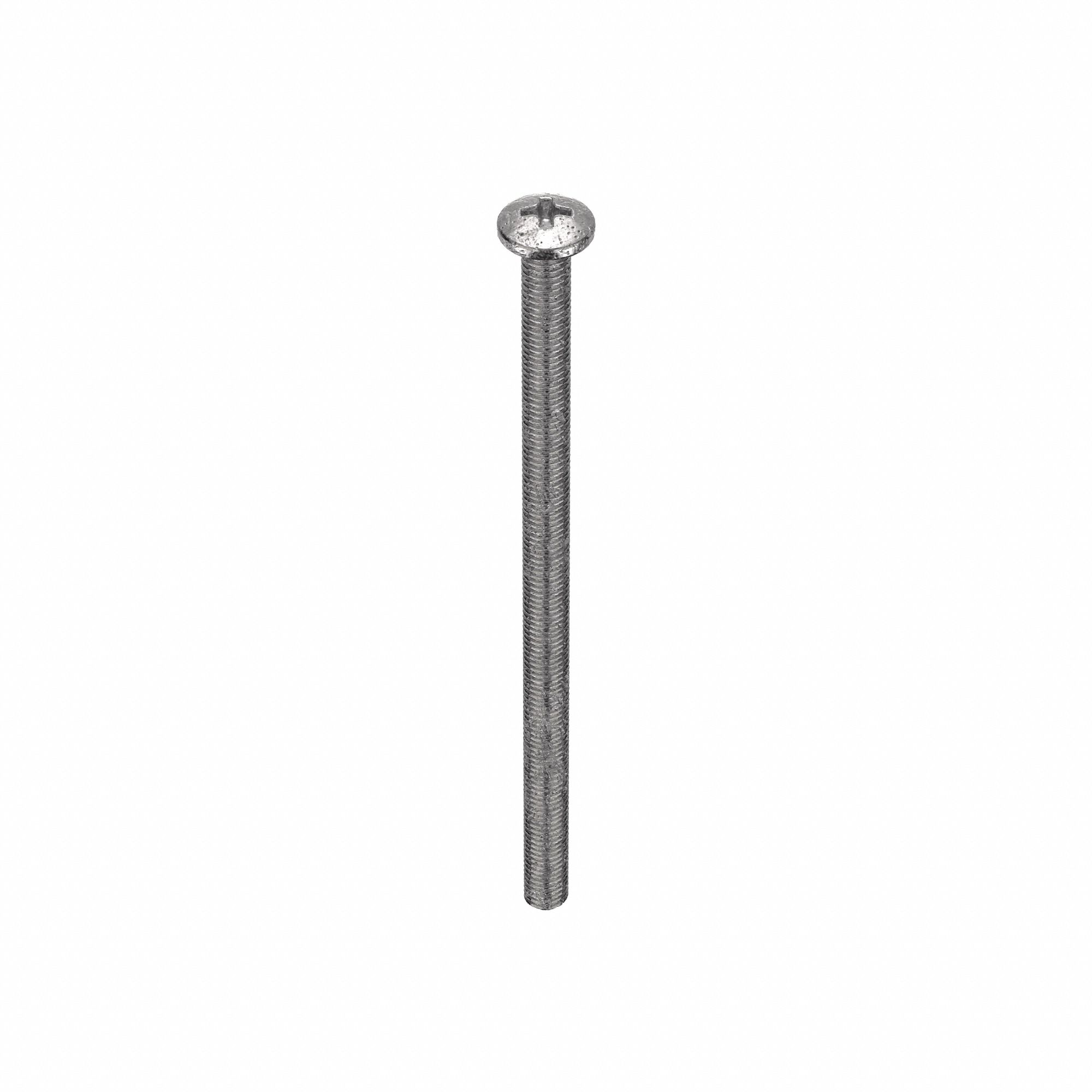 Machine Screw: #8-32 Thread Size, 3 in Lg, 18-8, Stainless Steel, Plain, Pan, Phillips, 50 PK