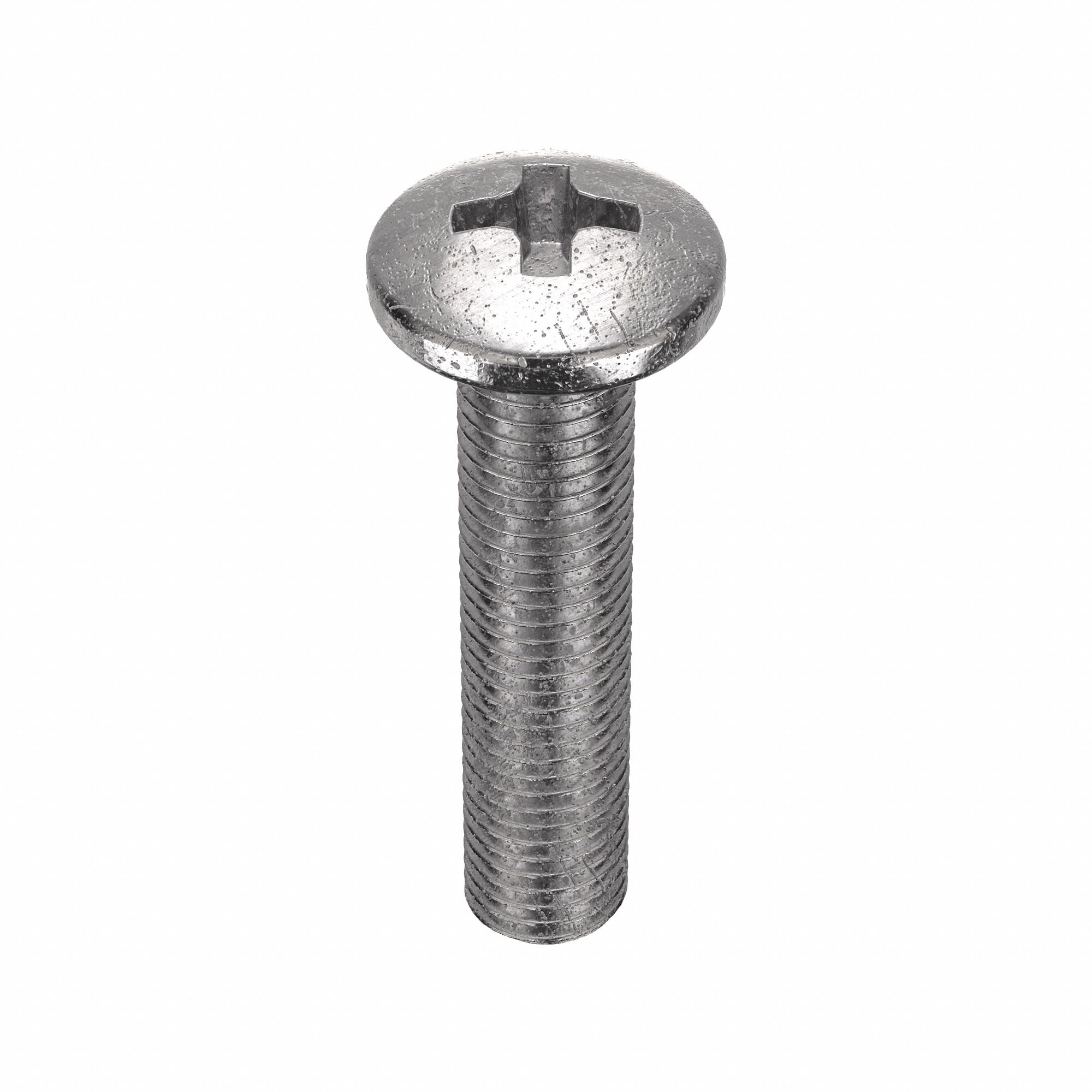 Machine Screw: #10-24 Thread Size, 7/8 in Lg, 18-8, Stainless Steel, Plain, Pan, Phillips, 100 PK