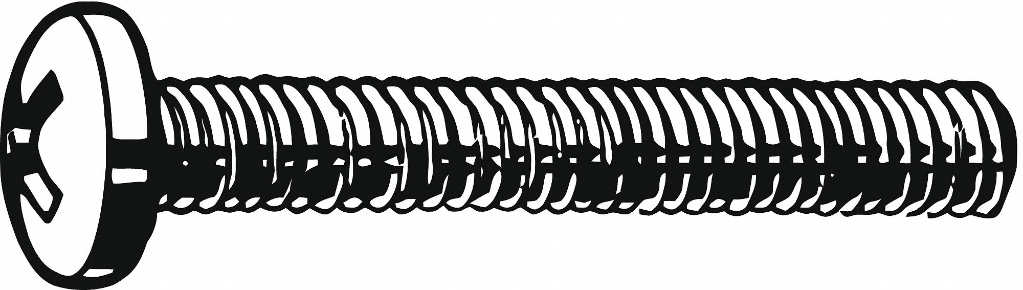 MACHINE SCREW, 60,000 PSI, GRADE B8 18-8 SS, 1¼ IN L, #10-24, PAN HEAD, #10 PHILLIPS, BRIGHT, ASME