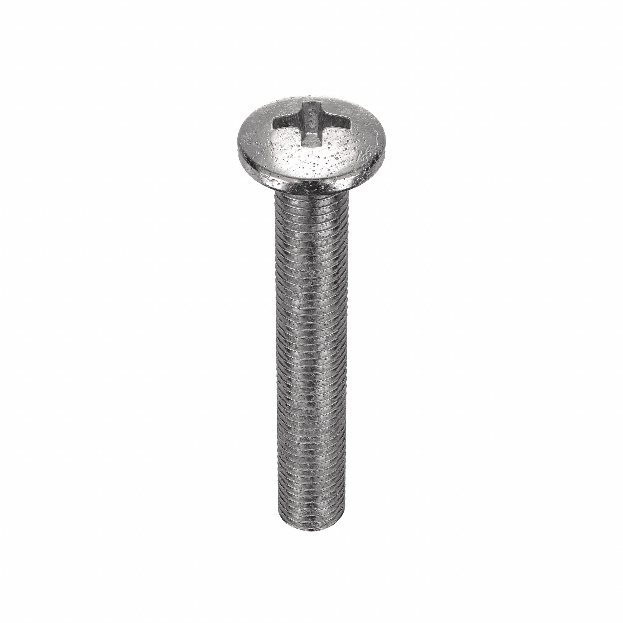 Machine Screw: #10-24 Thread Size, 1 1/4 in Lg, 18-8, Stainless Steel, Plain, Pan, Phillips, 100 PK