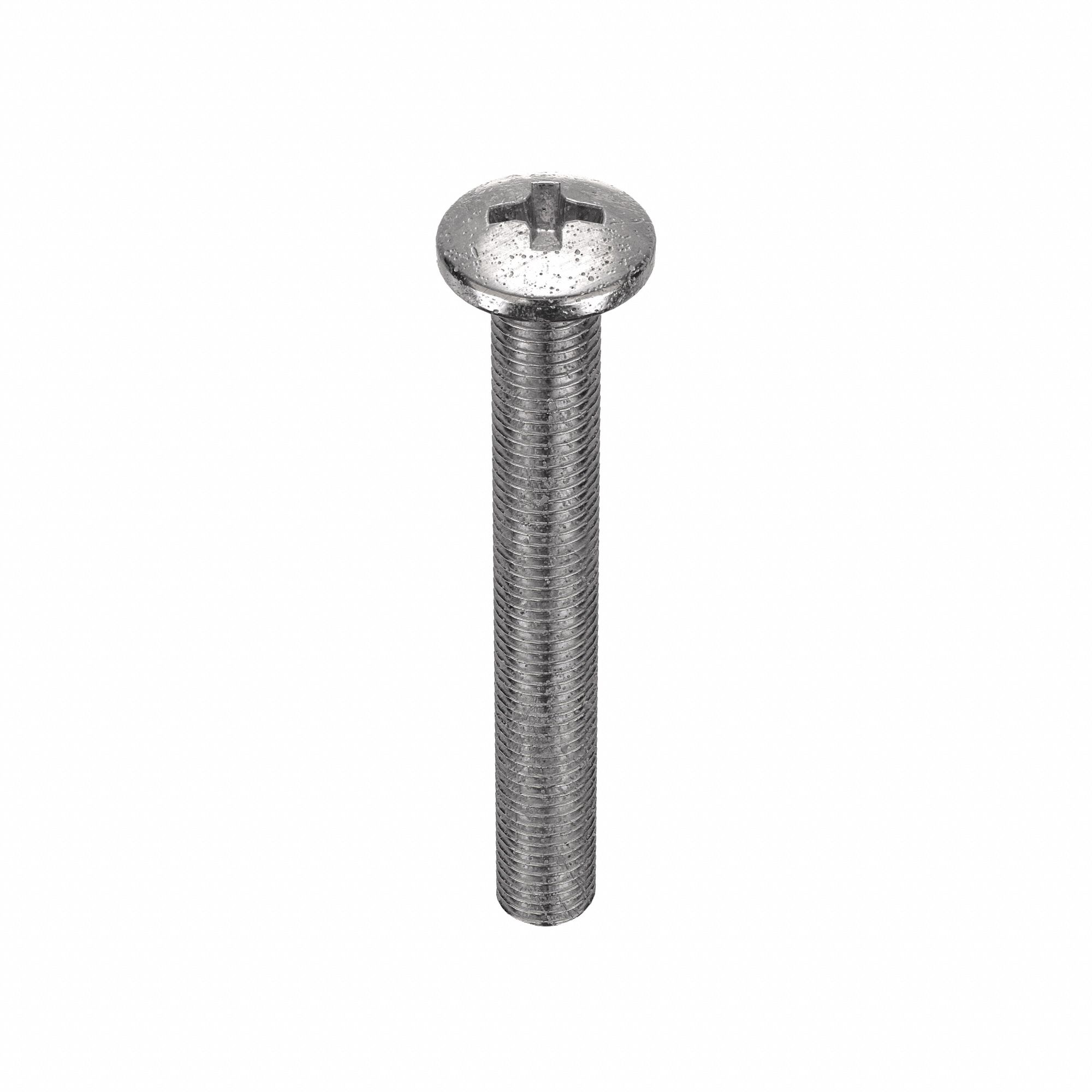Machine Screw: #10-24 Thread Size, 1 1/2 in Lg, 18-8, Stainless Steel, Plain, Pan, Phillips, 100 PK