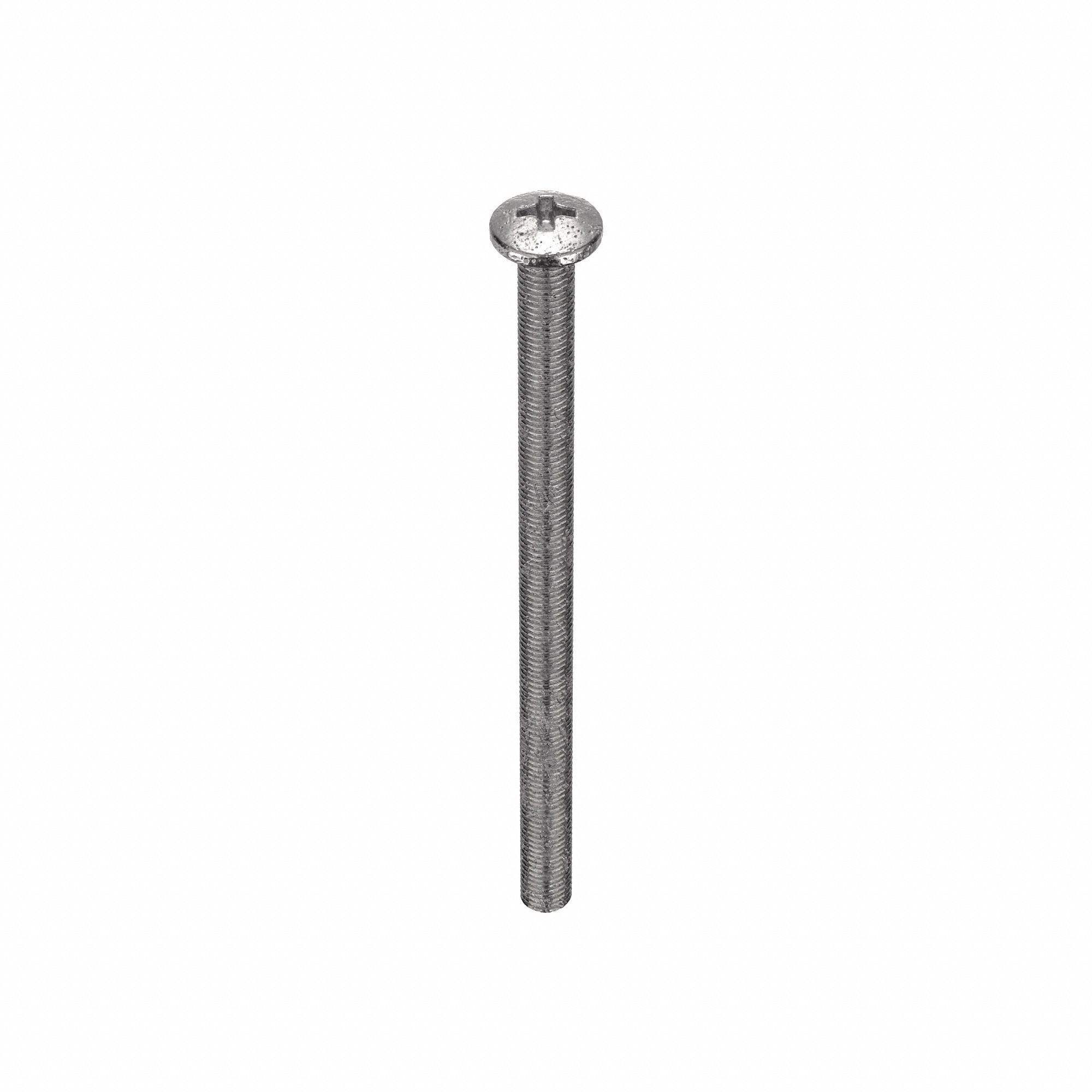 Machine Screw: #10-24 Thread Size, 3 in Lg, 18-8, Stainless Steel, Plain, Pan, Phillips, 50 PK