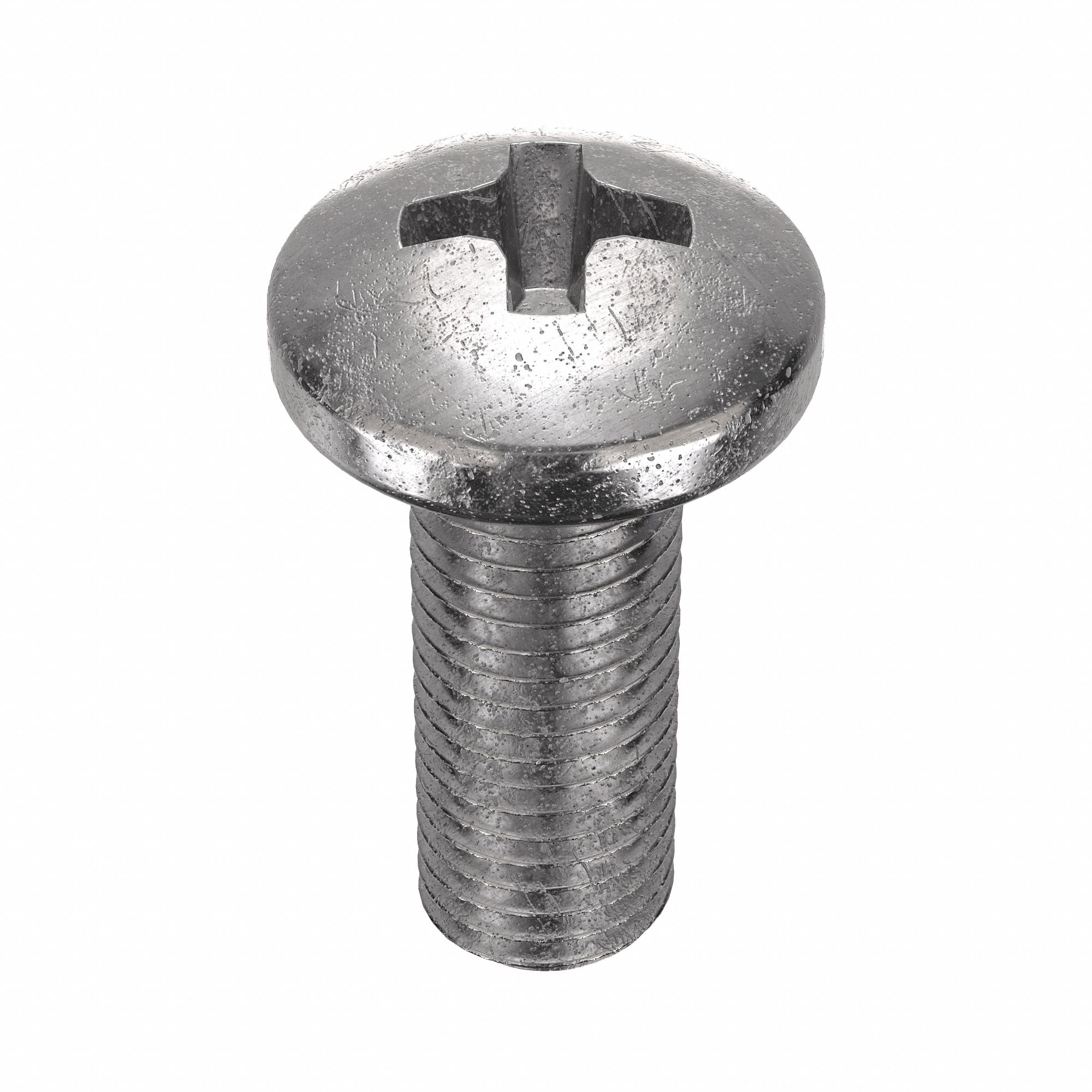 Machine Screw: #10-32 Thread Size, 1/2 in Lg, Stainless Steel, Plain, Pan, Phillips, 100 PK