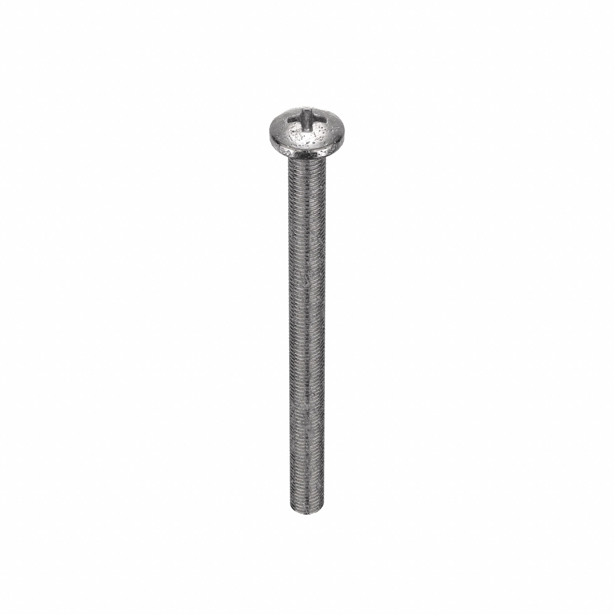 Machine Screw: #10-32 Thread Size, 2 1/2 in Lg, Stainless Steel, Plain, Pan, Phillips, 50 PK