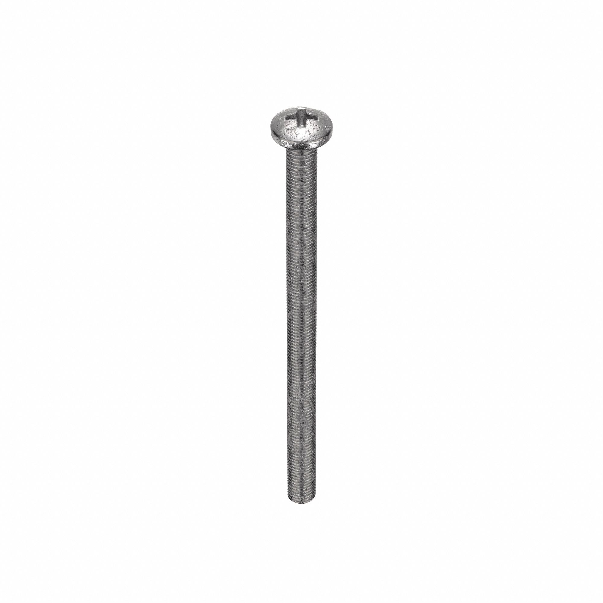 Machine Screw: #10-32 Thread Size, 3 in Lg, Stainless Steel, Plain, Pan, Phillips, 50 PK