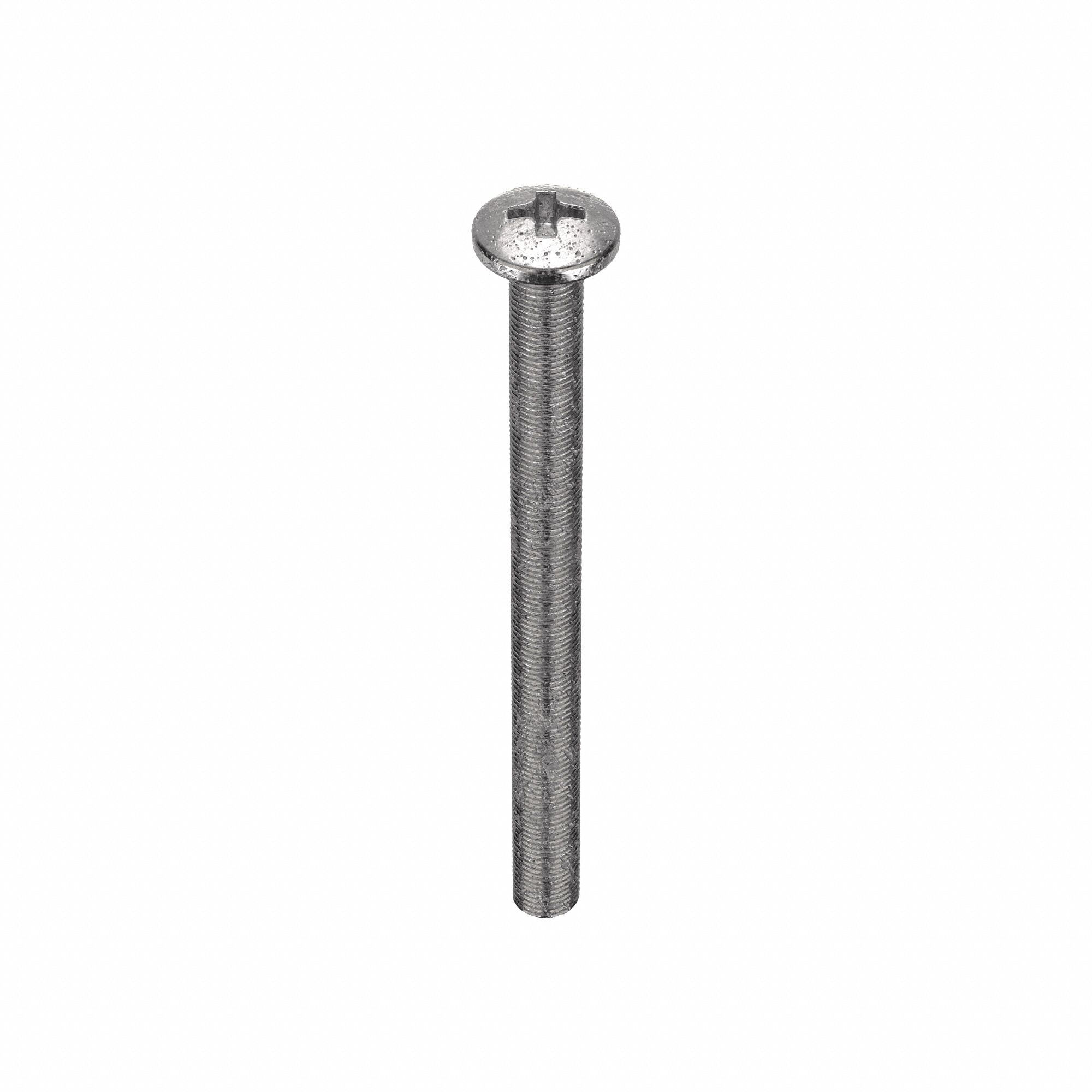 Machine Screw: 1/4"-20 Thread Size, 3 in Lg, 18-8, Stainless Steel, Plain, Pan, Phillips, 25 PK