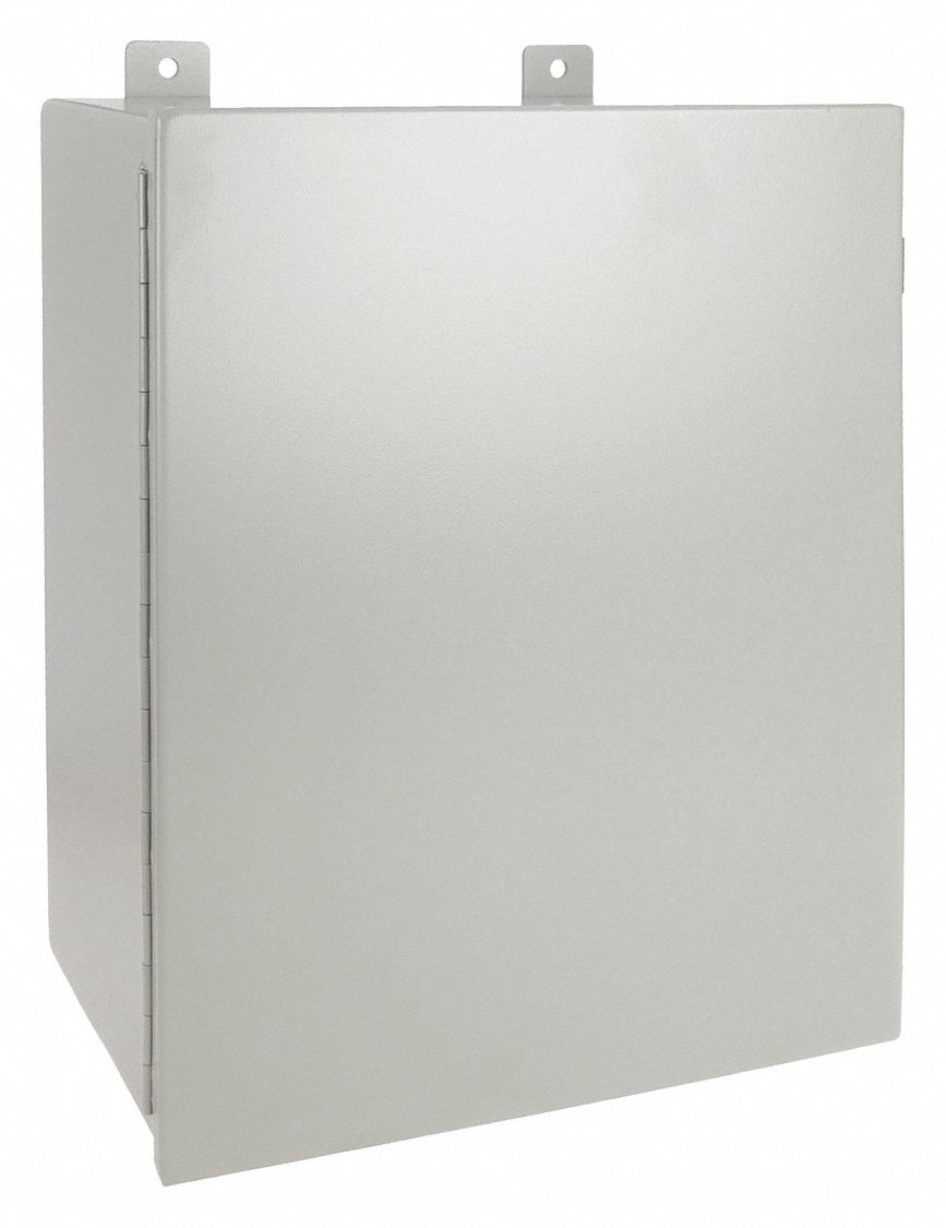 Enclosure: Steel, 20 in x 16 in x 9 in, NEMA 12/13, Solid Cover, Hinged
