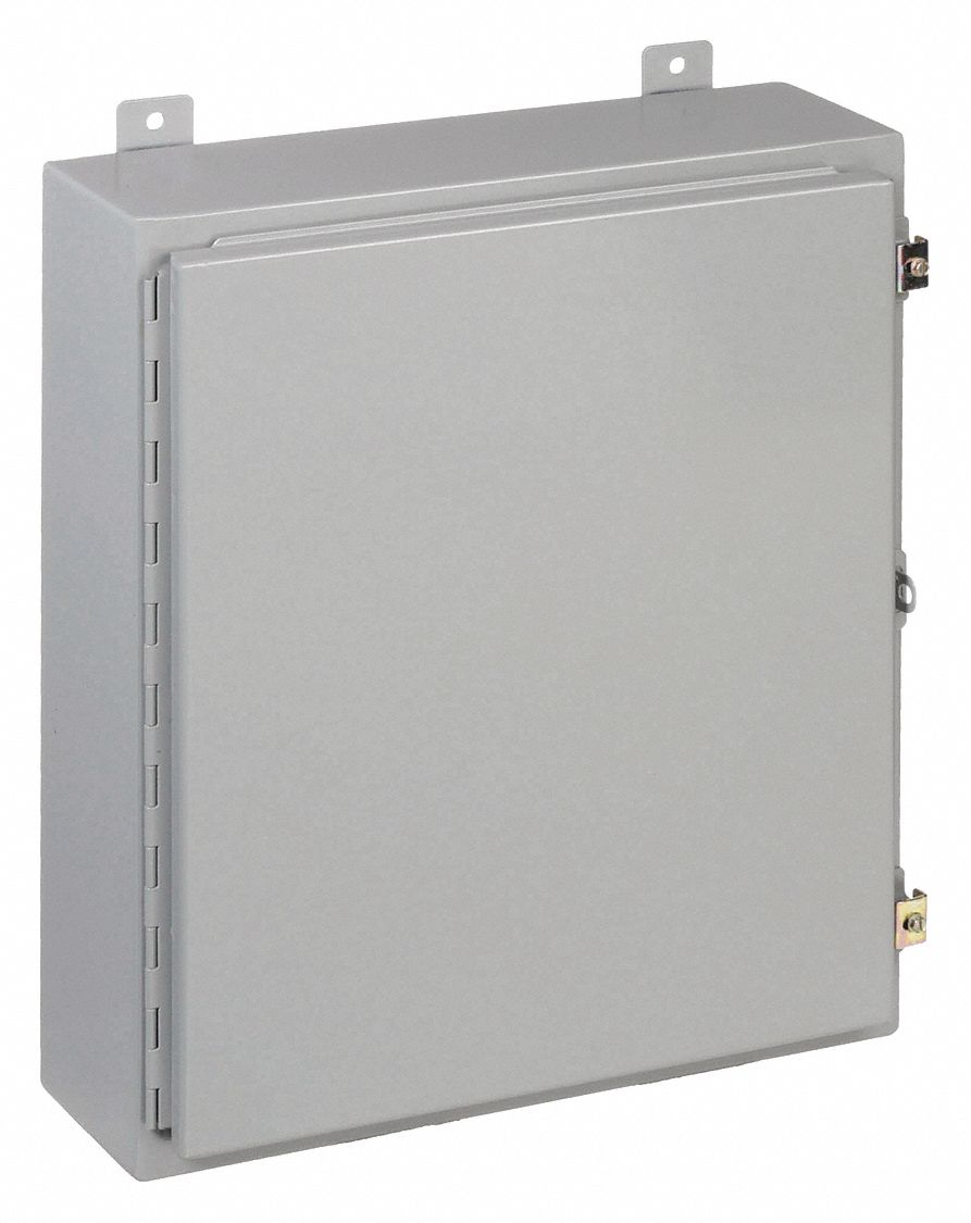 Enclosure: Steel, 48 in x 36 in x 12 in, NEMA 12/13, Solid Cover, Hinged