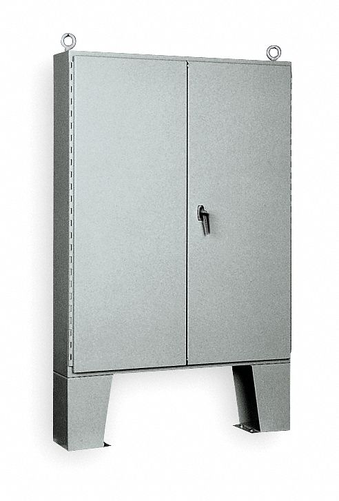 Enclosure: Steel, 60 in x 48 in x 10 in, NEMA 12, Solid Cover, Hinged