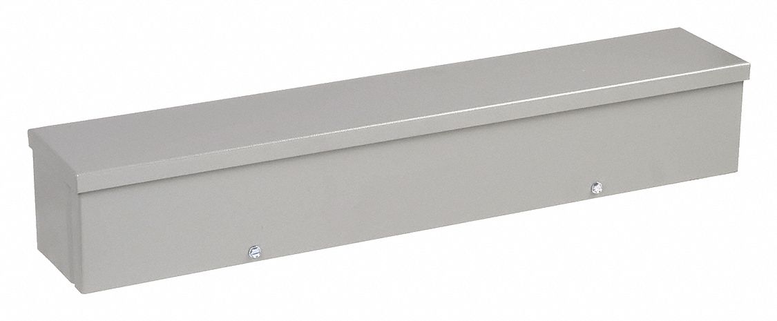Wiring Trough: Weather-Resistant, NEMA 3R, 4 in x 4 in x 36 in, Gray Powder-Coated Steel