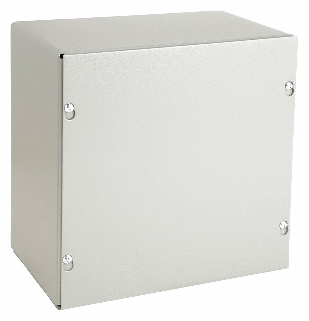 Enclosure: Steel, 10 in x 10 in x 6 in, NEMA 1, Solid Cover, Screw On, Painted