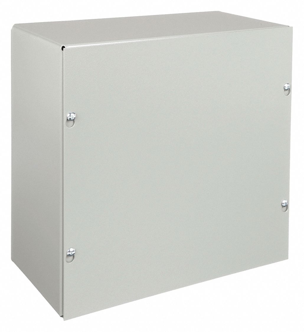 ENCLOSURE, 12 IN NOMINAL H, 12 IN NOMINAL W, 4 IN NOMINAL D, 12 IN OVERALL H, 1, STEEL