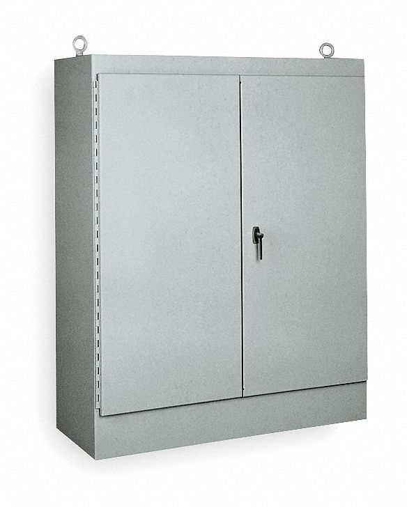 Enclosure: Steel, 60 in x 48 in x 18 in, NEMA 12, Solid Cover, Hinged
