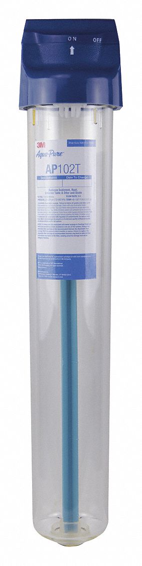 Water Filter Housing: 3/4 in, NPT, Female, 24 1/8 in Overall Ht, 4 5/8 in Overall Dia