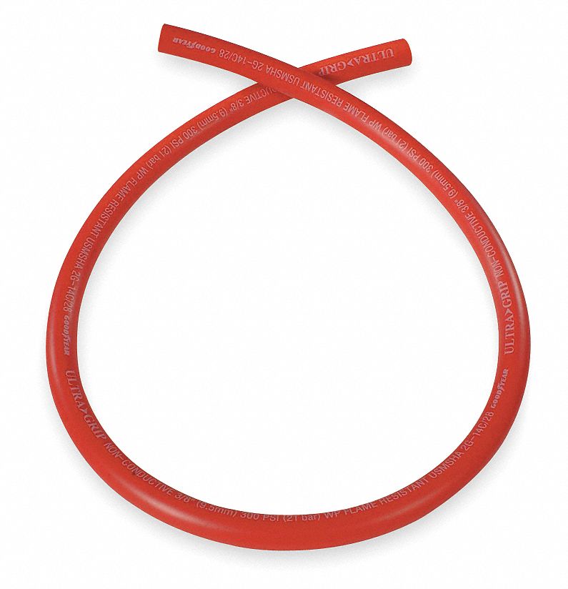 1ZLL7 - Air Hose Push-On 1/4 In ID x 250 Ft Red