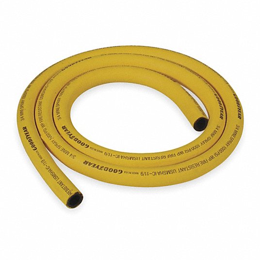 2 NPT Male x NPT Female Connection 50 Length Goodyear EP Mine Spray Yellow Nitrile Rubber Spray Hose Assembly 1000 PSI Maximum Pressure 2 ID