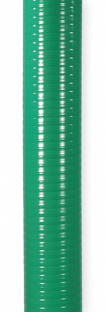 Water Suction and Discharge Hose: 1 1/2 in Hose Inside Dia., 89 psi, Green, 100 ft Hose Lg