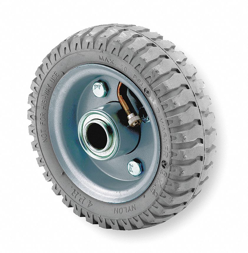 6" Light-Duty Knobby Tread Pneumatic Wheel, 200 lb. Load Rating