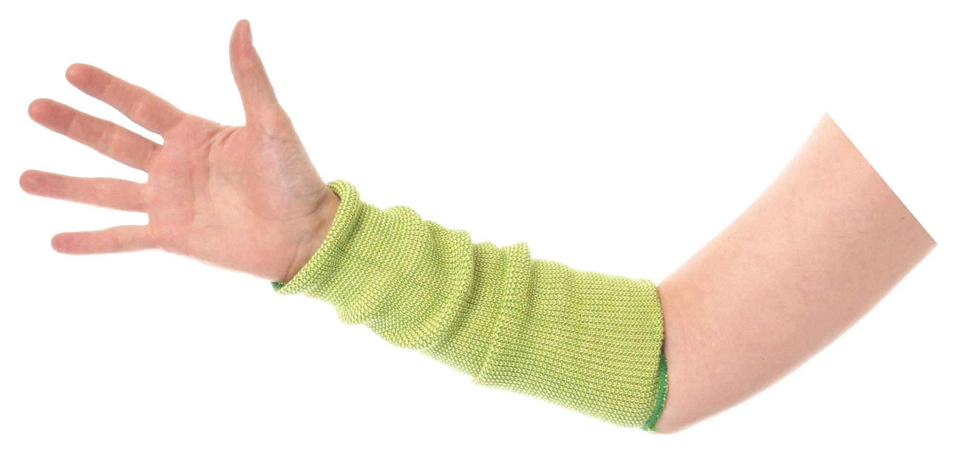 CUT-RESISTANT SLEEVE, ANSI/ISEA CUT LEVEL 4, GREEN/YELLOW, SLEEVE