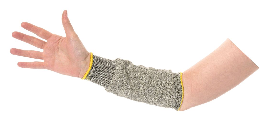 CUT-RESISTANT SLEEVE, ANSI/ISEA CUT LEVEL 4, GREEN/YELLOW, SLEEVE
