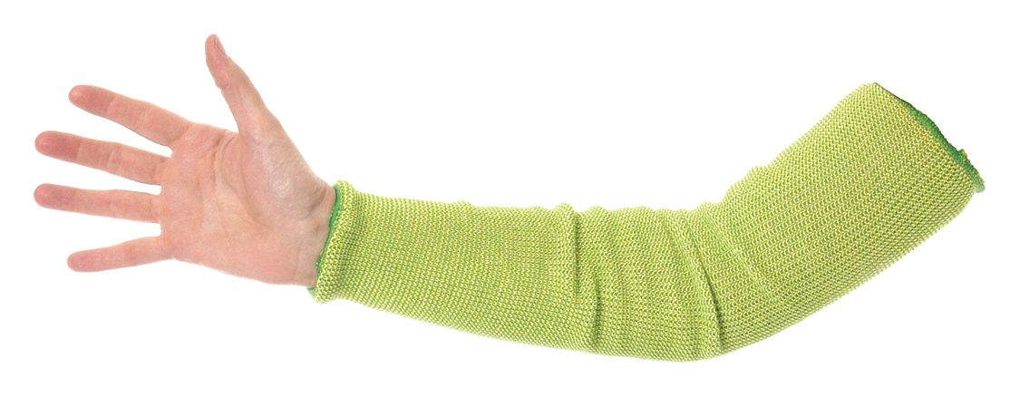 CUT-RESISTANT SLEEVE, ANSI/ISEA CUT LEVEL 4, GREEN/YELLOW, SLEEVE