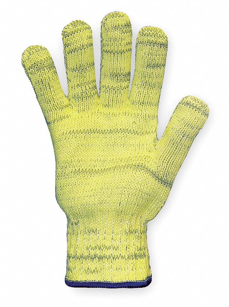Cut Resistant Gloves, Gray/Yellow, L, PR