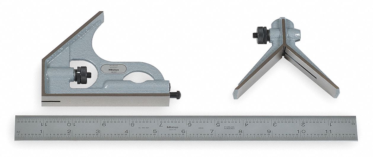 MITUTOYO Combination Square Set, 12 In, 4R, 3 Pc - 1ZRP7|180-803U ...