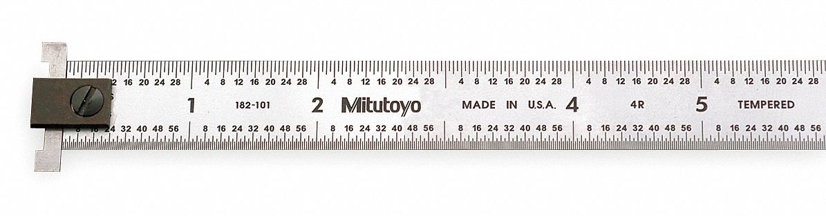 Hook Rule,Tempered Steel,6 In,4R,Chrome - Grainger