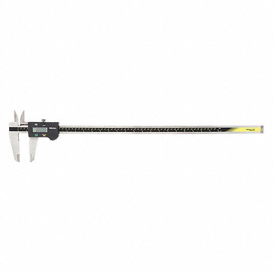 MITUTOYO Long Range Digital Caliper: 0 in to 24 in/0 to 600 mm Range,  ±0.002 in Accuracy, Cabled