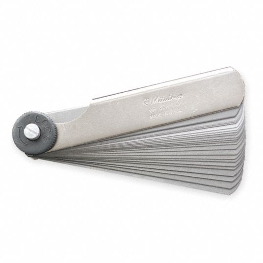 MITUTOYO Feeler Gauge Set, Thickness Range 0.002 in to 0.035 in, Number