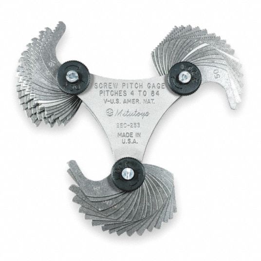 MITUTOYO Thread Pitch Gauge Set, Thread Type Unified Inch, Number of